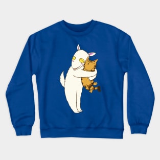 Tora and Yuki (cat and goat) - Hug Crewneck Sweatshirt